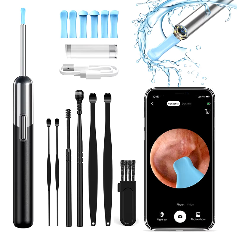 Ear Wax Removal with Camera Rechargeable Ear Cleaner Ear Wax Removal 8MP HD Camera Lens 6 Pcs Ear Set Ear Cleaning Kit 6 Tools