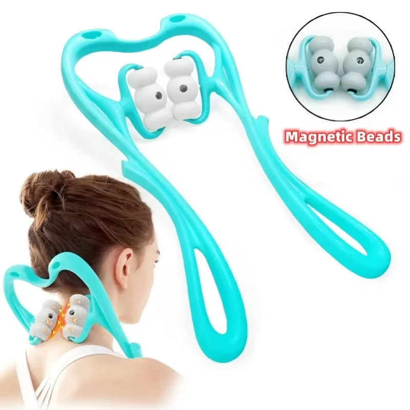 360 Degree Neck Roller Neck Massager for Pain Relief Deep Tissue with 96 Pressure Point Neckbud for Neck Shoulder Waist Leg Foot