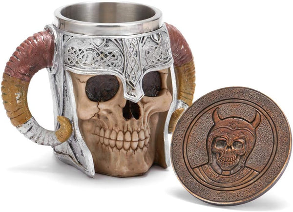 Viking Skull Mug & Coaster Set