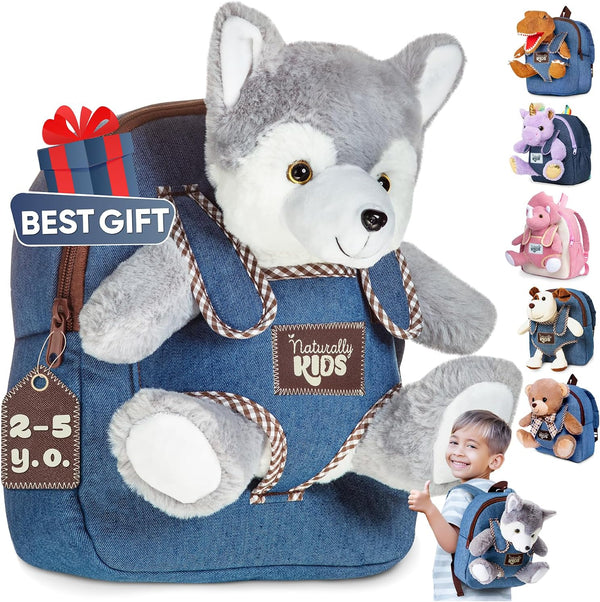 Snuggly Wolf Backpack for Kids